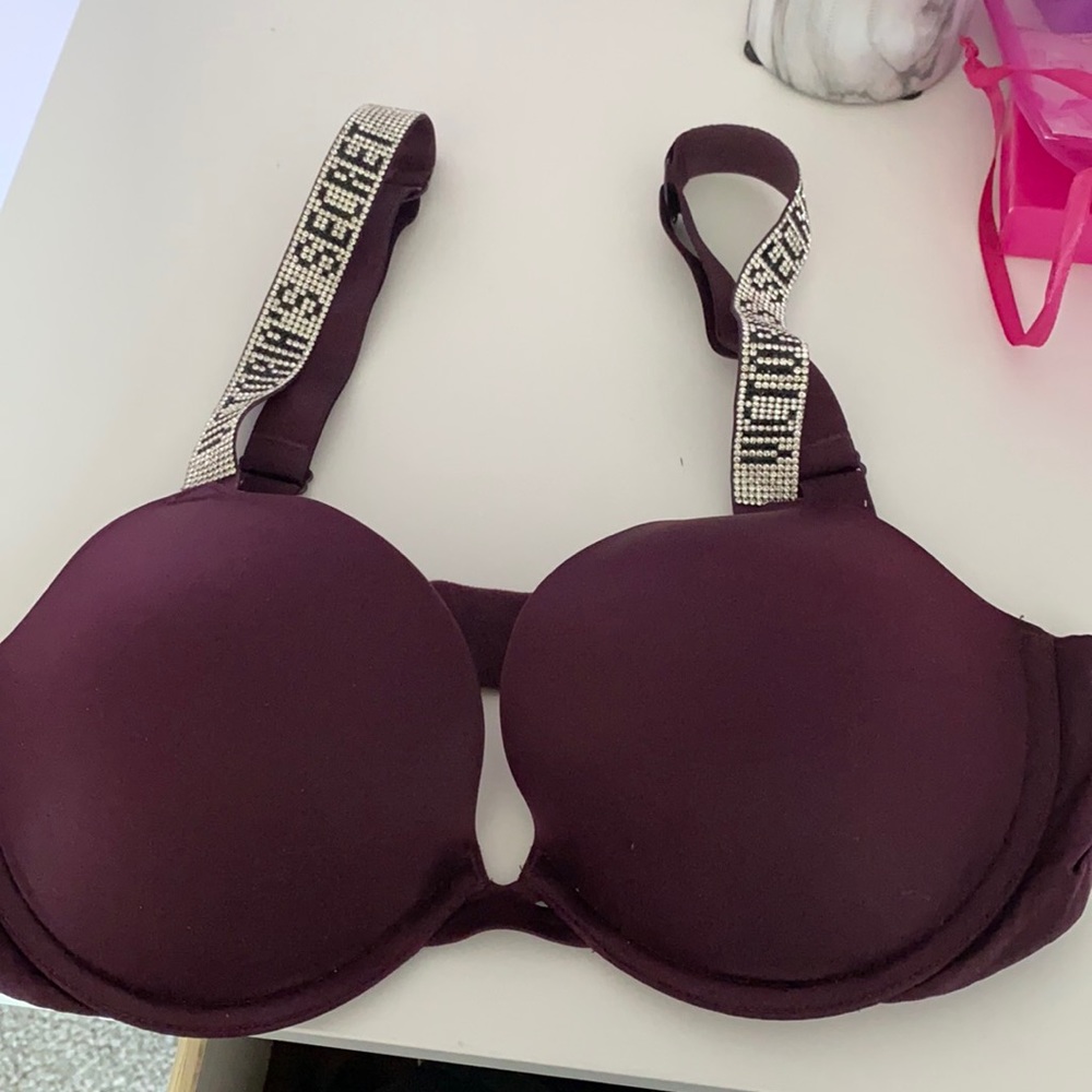 Purple Victoria secret rhinestone bra